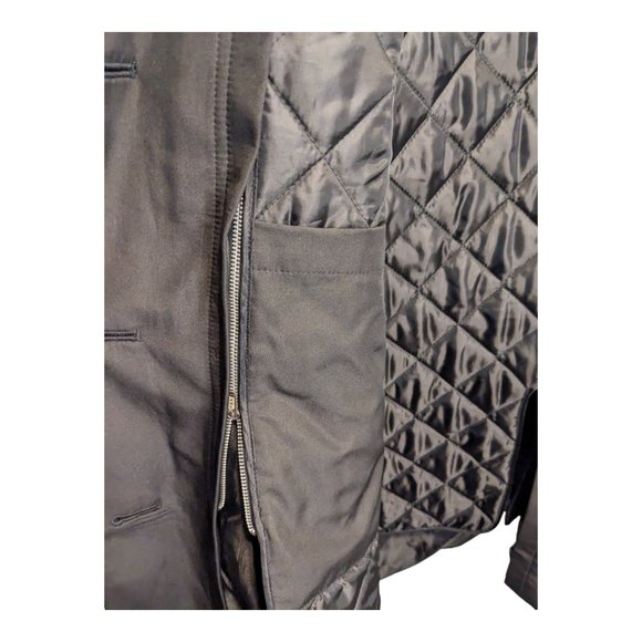 Linden Grey Womens Long Overcoat/Trenchcoat Black Removeable Insulation Size 14R - Picture 4 of 5